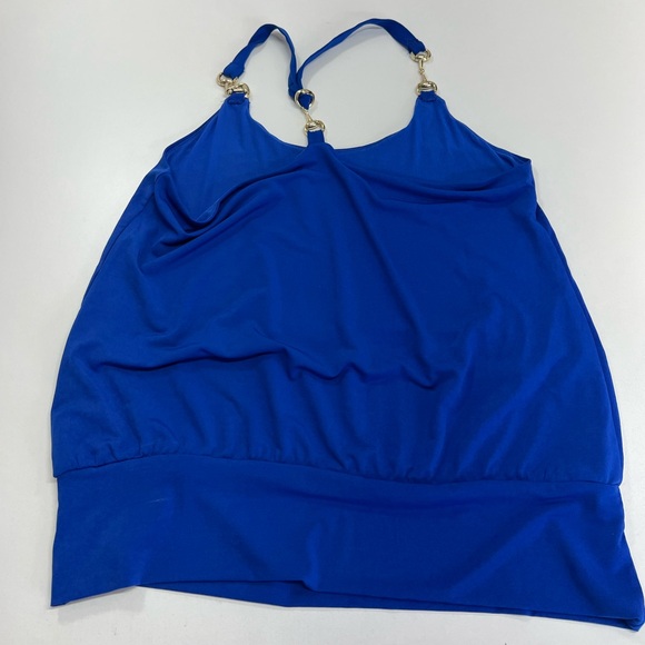 Boston Proper Hardware Detail Blouson Knit Top Deep Ocean Blue NEW Size Small - Picture 4 of 13